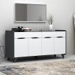 Μπουφές Sila Megapap χρώμα λευκό - γκρι 140x45x72εκ.