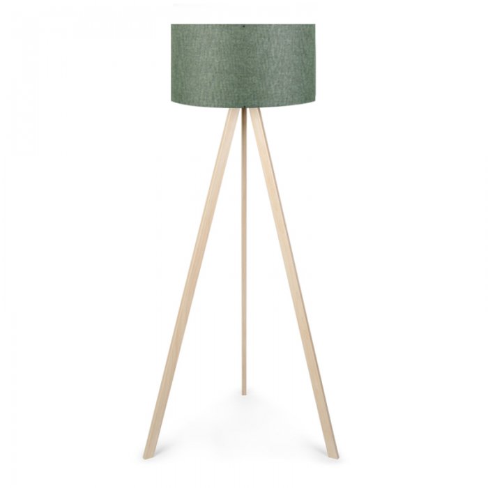 Φωτιστικό δαπέδου Rosling Megapap Mdf/ύφασμα Pvc χρώμα φυσικό/χακί 38x38x140εκ.