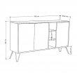 Μπουφές Clara Megapap χρώμα dark coffee - μαύρο εφέ μαρμάρου 142x35,6x83εκ.