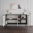 Μπουφές Clara Megapap χρώμα γκρι ρετρό - λευκό αντικέ 142x35,6x83εκ.