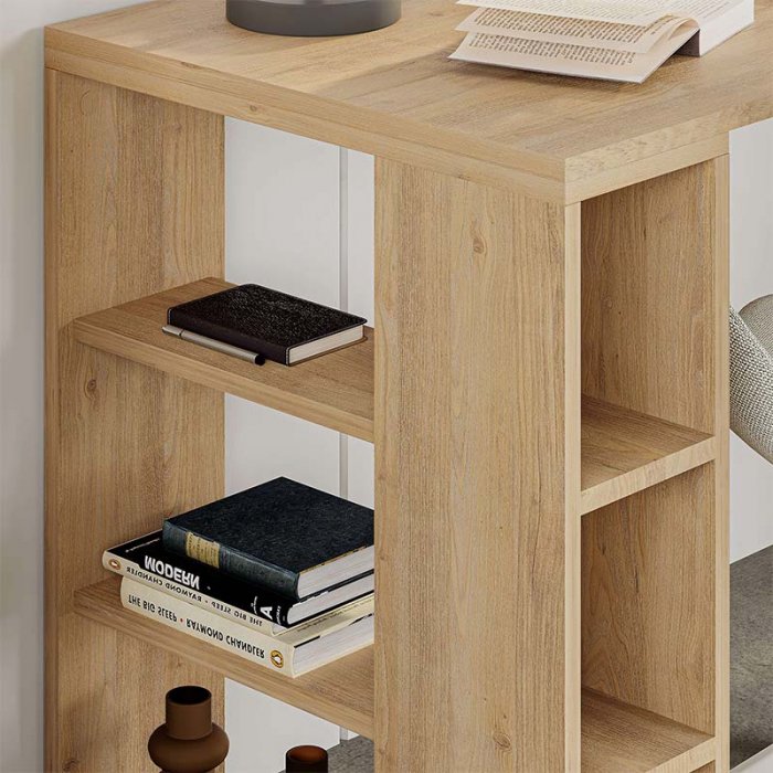 Γραφείο εργασίας Colmar Megapap χρώμα sapphire oak 140x60x75εκ