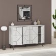 Μπουφές Dune Megapap χρώμα λευκό αντικέ 123x35x77,4εκ.