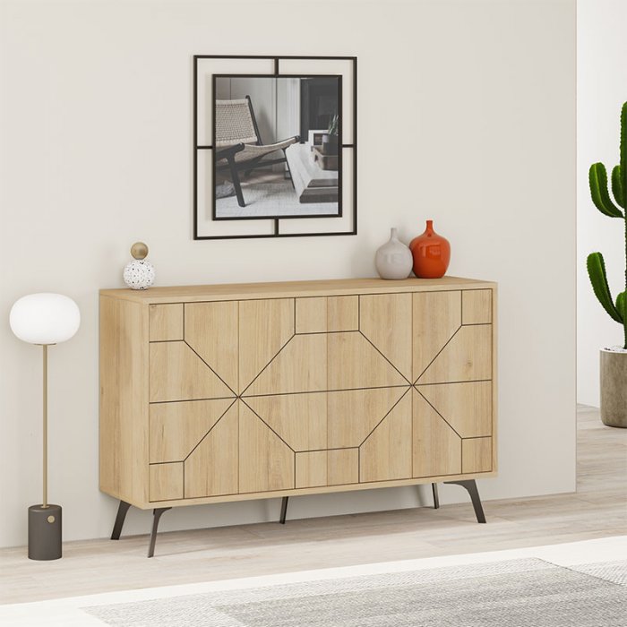 Μπουφές Dune Megapap χρώμα φυσικό οξιάς 123x35x77,4εκ.