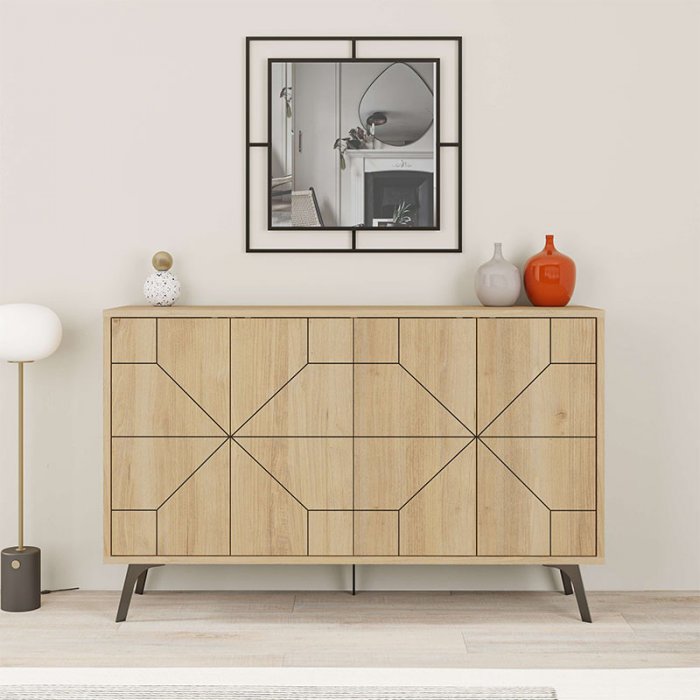 Μπουφές Dune Megapap χρώμα φυσικό οξιάς 123x35x77,4εκ.