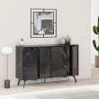 Μπουφές Dune Megapap χρώμα μαύρο εφέ μαρμάρου 123x35x77,4εκ.