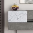Μπουφές Eros Megapap γκρι ρετρό - λευκό εφέ μαρμάρου 145x40x82εκ.