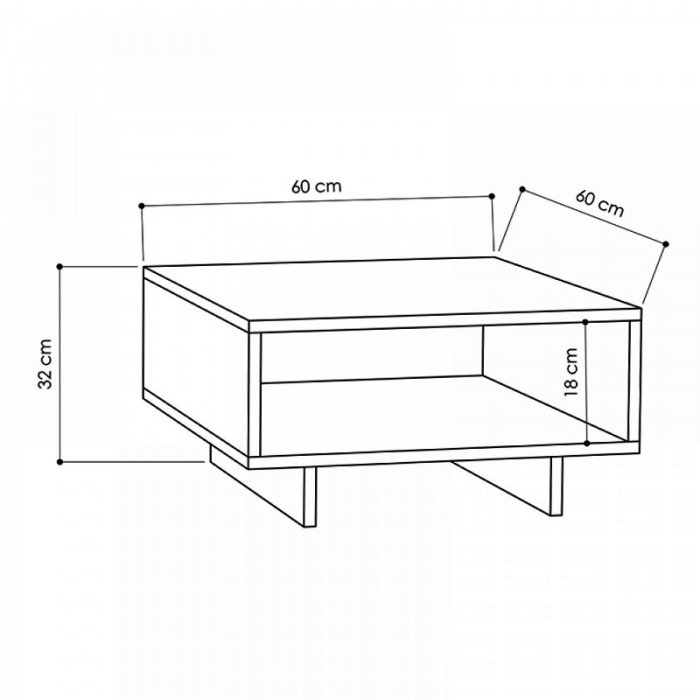 Τραπεζάκι σαλονιού Hola Megapap χρώμα λευκό 60x60x32εκ.