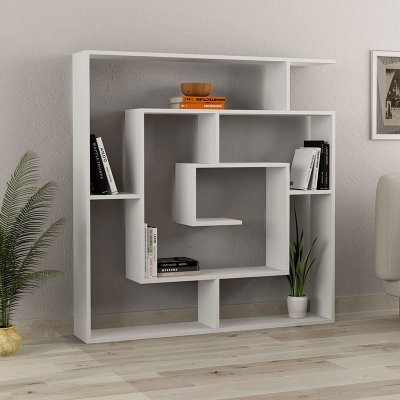 Βιβλιοθήκη Labirent Megapap χρώμα λευκό 125x22x129εκ.