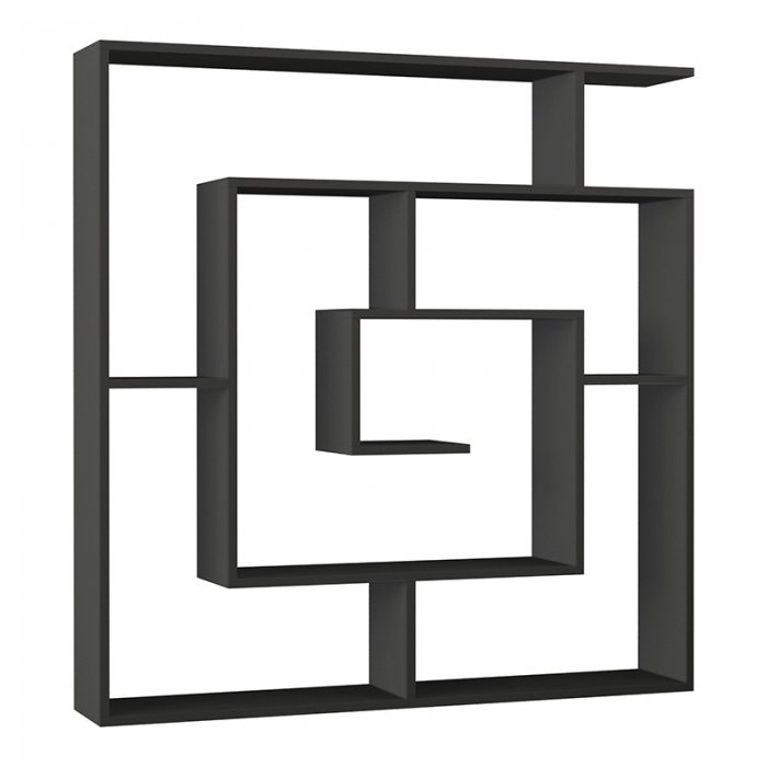 Βιβλιοθήκη Labirent Megapap χρώμα ανθρακί 125x22x129εκ.