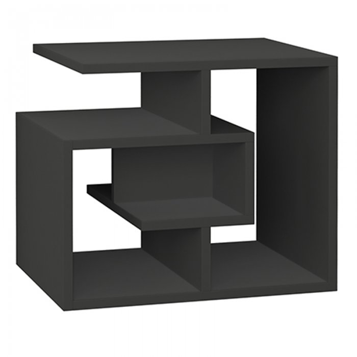 Βοηθητικό τραπεζάκι Labirent Megapap χρώμα ανθρακί 54x40x45εκ.