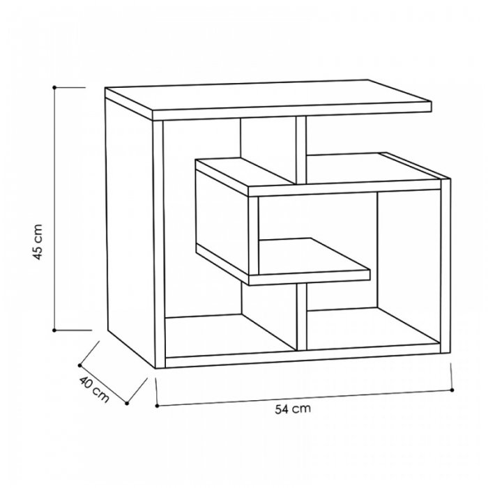Βοηθητικό τραπεζάκι Labirent Megapap χρώμα ανθρακί 54x40x45εκ.