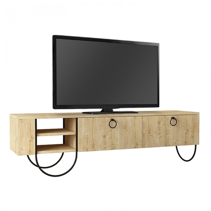 Έπιπλο τηλεόρασης Norfolk Megapap χρώμα φυσικό οξιάς 151x35x43εκ.