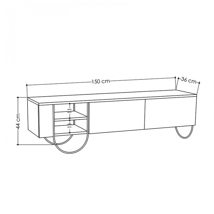 Έπιπλο τηλεόρασης Norfolk Megapap χρώμα φυσικό οξιάς 151x35x43εκ.