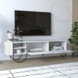 Έπιπλο τηλεόρασης Norfolk Megapap χρώμα λευκό 151x35x43εκ.