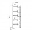 Βιβλιοθήκη Oppa Megapap χρώμα φυσικό οξιάς/λευκό 60x22x162εκ.