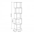 Βιβλιοθήκη Piri Megapap χρώμα φυσικό οξιάς/λευκό 35x30x161εκ.