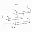 Ραφιέρα τοίχου Tibet Megapap χρώμα φυσικό οξιάς 119x22x66εκ.