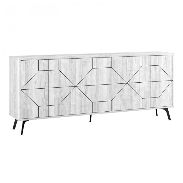 Μπουφές Dune Megapap χρώμα λευκό αντικέ 184x35x77,4εκ.