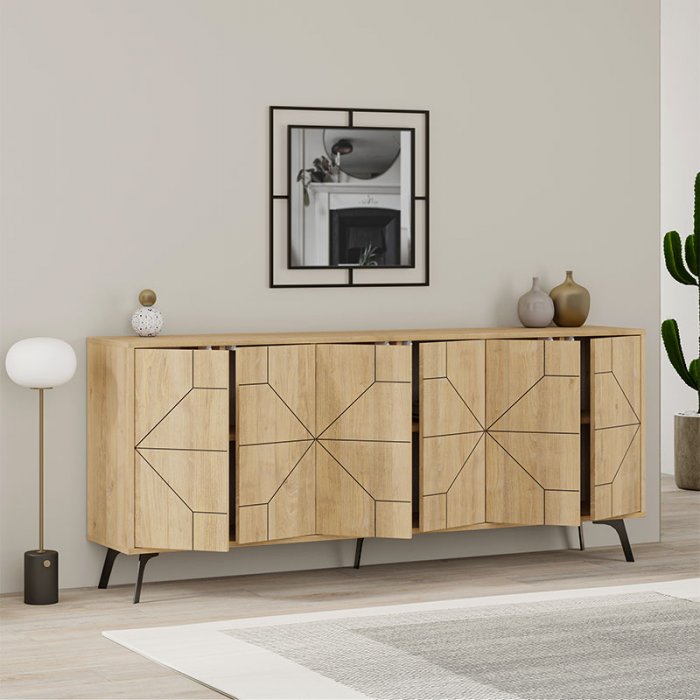 Μπουφές Dune Megapap χρώμα φυσικό οξιάς 184x35x77,4εκ.