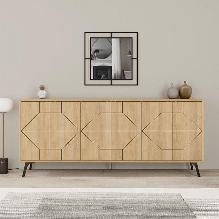 Μπουφές Dune Megapap χρώμα φυσικό οξιάς 184x35x77,4εκ.