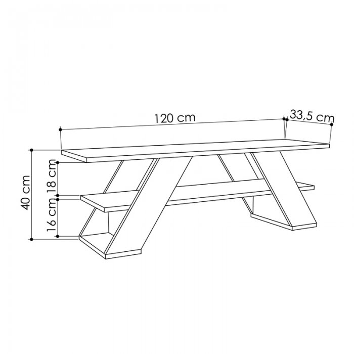 Έπιπλο τηλεόρασης Farfalla Megapap χρώμα ανθρακί 120x33,5x40εκ.