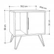Κομοδίνο Glynn Megapap χρώμα λευκό 50,2x44,6x60εκ.
