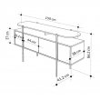 Μπουφές Hanley Megapap χρώμα μαύρο εφέ μαρμάρου 150x38x86,2εκ.