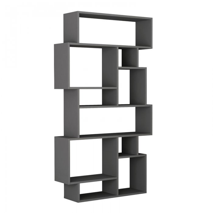 Βιβλιοθήκη Karmato Megapap χρώμα ανθρακί 96x25,5x168,5εκ.