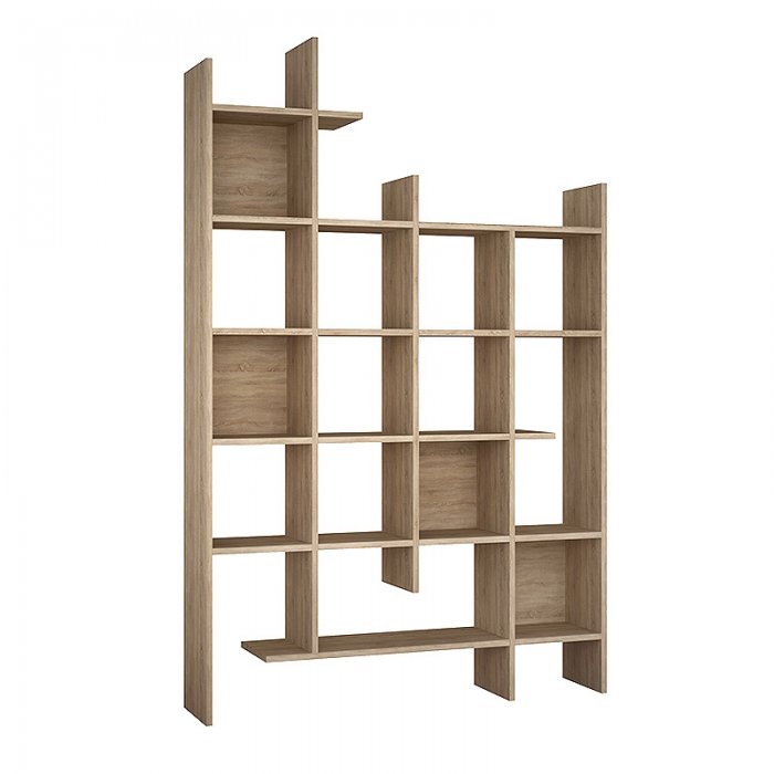 Βιβλιοθήκη Manco Megapap χρώμα φυσικό οξιάς 122x25,5x188εκ.
