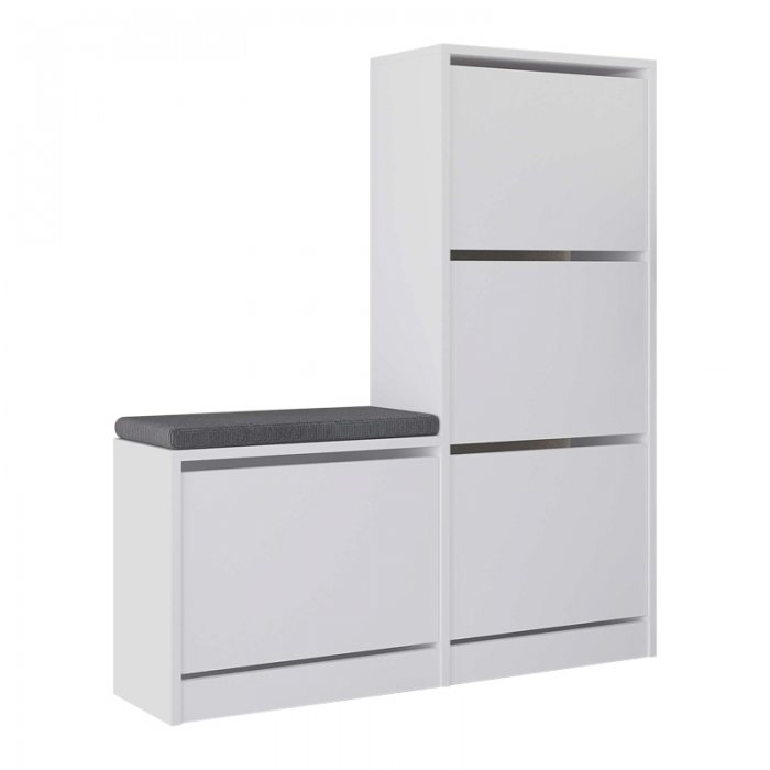 Παπουτσοθήκη Dude Megapap χρώμα λευκό 104,8x26x118,5εκ.