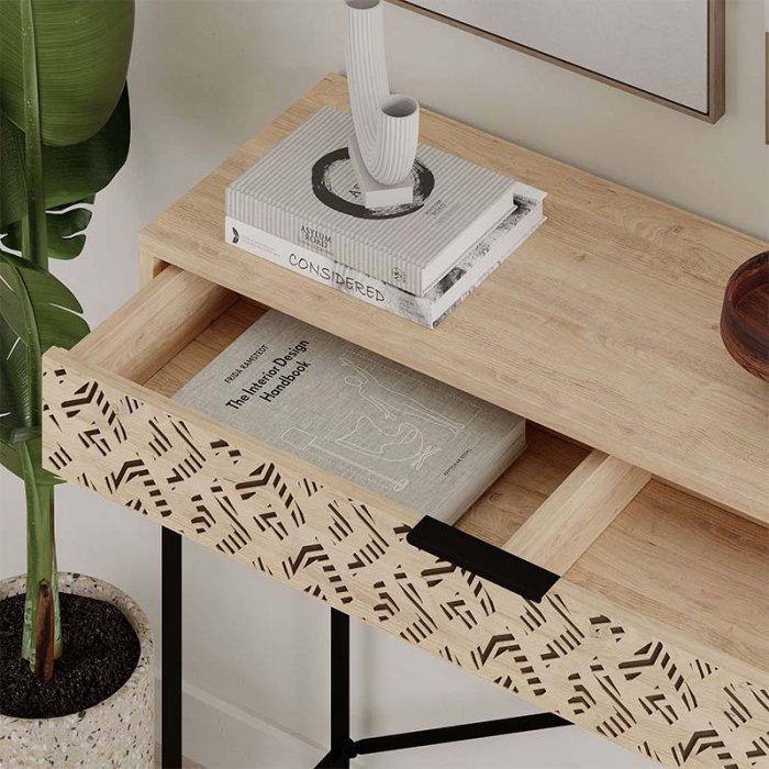 Κονσόλα Heaton Megapap μεταλλική - μελαμίνης χρώμα sapphire oak 110x35,6x90εκ. Κονσόλα Heaton Megapap μεταλλική - μελαμίνης χρώμα sapphire oak 110x35,6x90εκ.