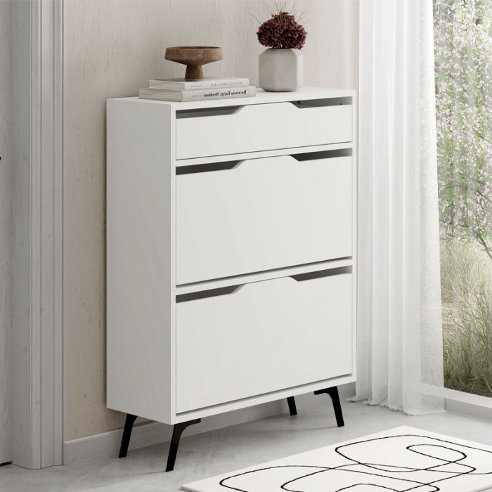 Παπουτσοθήκη Asta Megapap χρώμα λευκό 81,6x29,5x110εκ. Παπουτσοθήκη Asta Megapap χρώμα λευκό 81,6x29,5x110εκ.