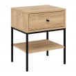 Κομοδίνο Lisa Megapap χρώμα saphhire oak 45x35x56εκ.