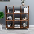 Βιβλιοθήκη Saul Megapap χρώμα καπνιστή καρυδιά 88,2x20x88,2εκ.