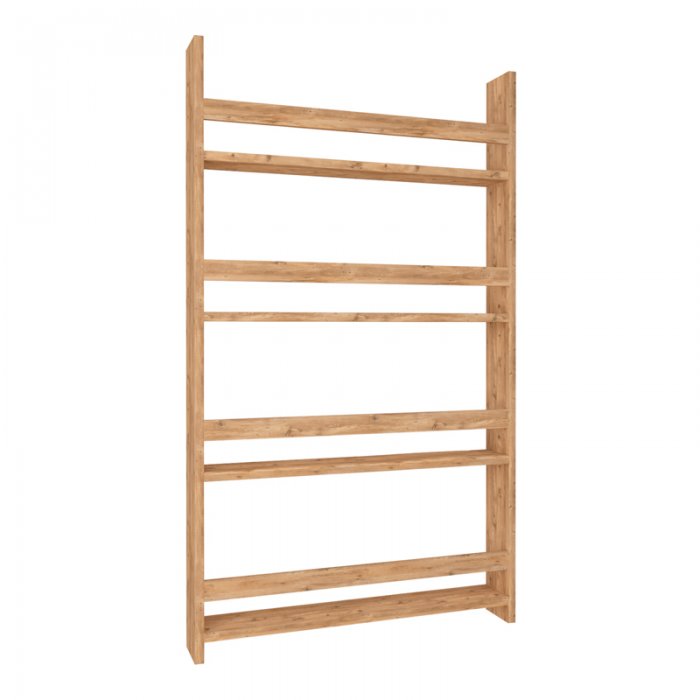 Επιτοίχια βιβλιοθήκη - ραφιέρα Montessori Megapap χρώμα pine oak 74x10x120εκ.