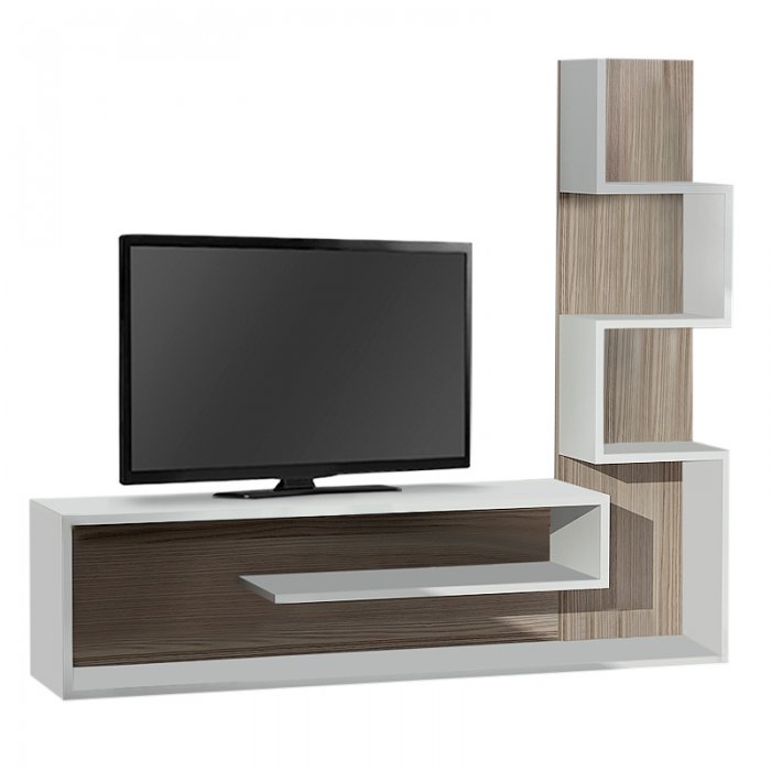 Έπιπλο τηλεόρασης Meteni Megapap χρώμα λευκό - cordoba 149,5x29,5x120εκ.