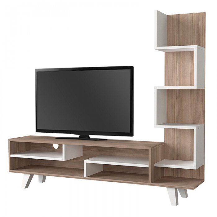 Έπιπλο τηλεόρασης Granada Megapap χρώμα λευκό - cordoba 149,5x29,5x120εκ.