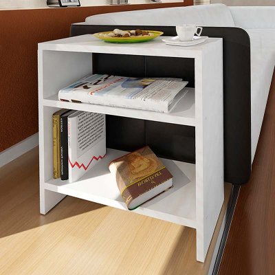 Τραπεζάκι βοηθητικό Silvanus Megapap χρώμα λευκό 51x17,5x49εκ.