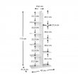 Βιβλιοθήκη Tree Megapap χρώμα λευκό 45x21,4x121,8εκ.