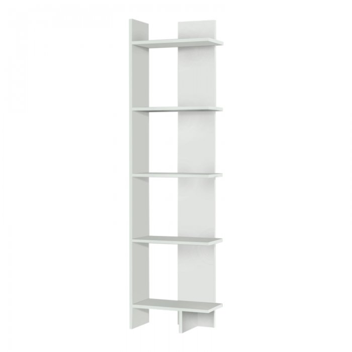 Βιβλιοθήκη Perla Megapap χρώμα λευκό 48x22x170εκ.