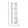 Βιβλιοθήκη Perla Megapap χρώμα λευκό 48x22x170εκ.