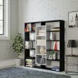 Βιβλιοθήκη Ample Megapap χρώμα μαύρο - λευκό 125x22x135,7εκ.