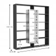 Βιβλιοθήκη Ample Megapap χρώμα μαύρο - λευκό 125x22x135,7εκ.