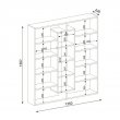 Βιβλιοθήκη Ample Megapap χρώμα μαύρο - λευκό 125x22x135,7εκ.