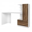 Γραφείο εργασίας Merino Megapap χρώμα λευκό - καρυδί 149,5x61,8x120εκ.