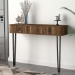 Κονσόλα επιτοίχια Ursula Megapap χρώμα καρυδί 120x35,5x90εκ.