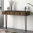 Κονσόλα επιτοίχια Ursula Megapap χρώμα καρυδί 120x35,5x90εκ.