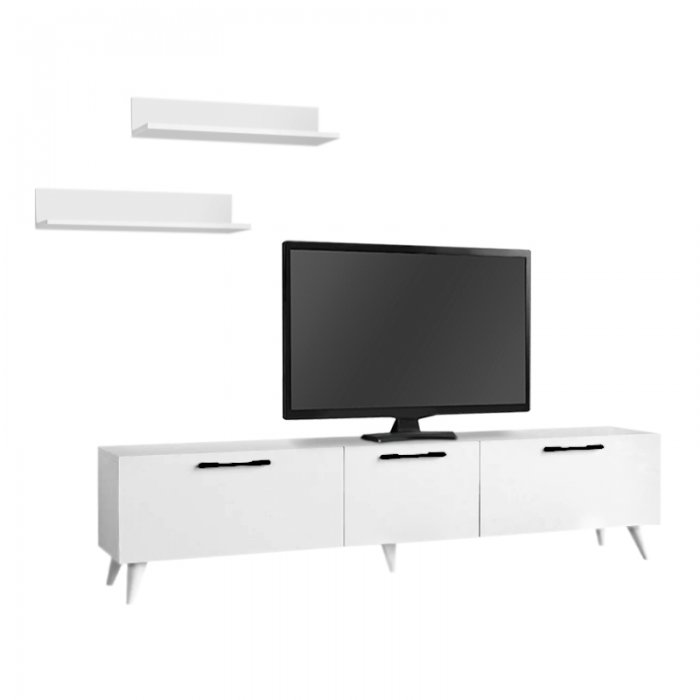 Έπιπλο τηλεόρασης Mareta Megapap χρώμα λευκό 180x31,3x42εκ.