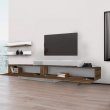 Έπιπλο τηλεόρασης Nirvana Megapap χρώμα καρυδί - λευκό 180x31,3x41,7εκ.