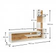 Έπιπλο τηλεόρασης Metehan Megapap χρώμα λευκό - sapphire oak 149,5x29,5x120εκ.